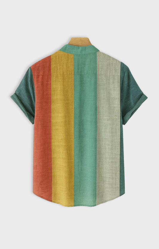 Multicolor Cat Printed Mens Half Sleeves Shirt - XPST