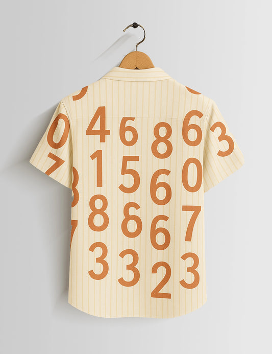 Cream Numbers Mens Vintage Shirt - XPST