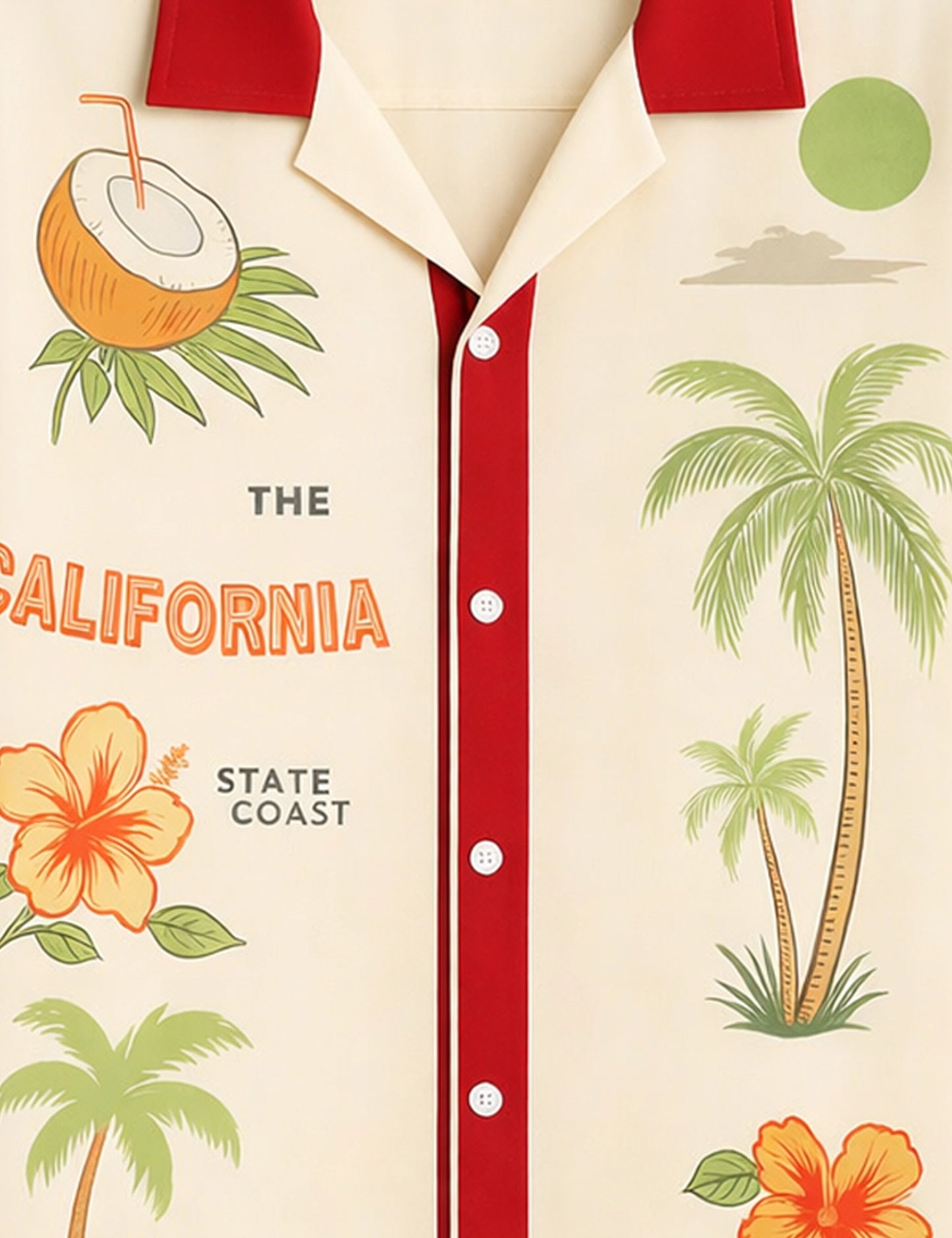 Red California Mens Vintage Shirt