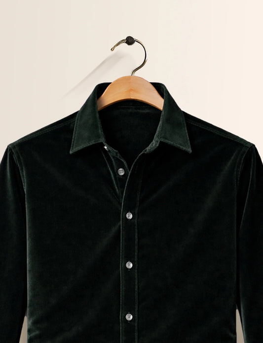 Bottle Green Color Premium Signature Shirt – Elegant Texture & Luxurious Finish - XPST