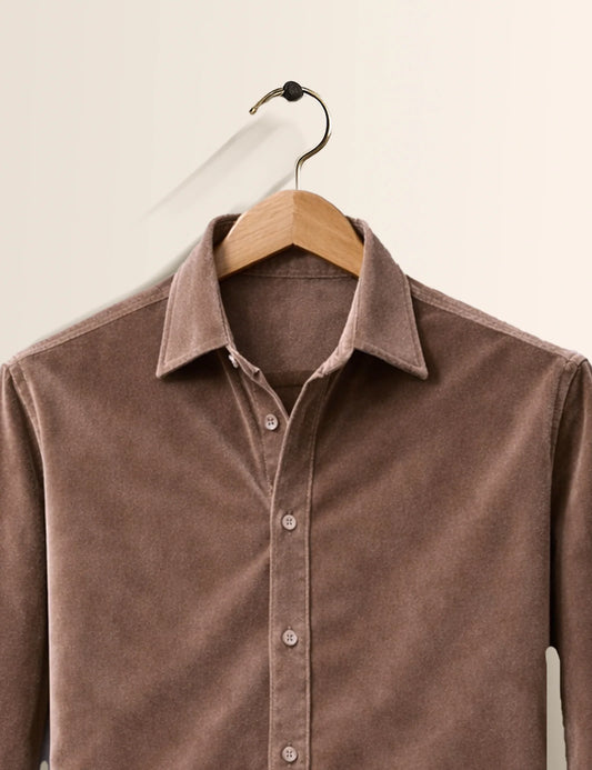 Brown Color Premium Signature Shirt – Elegant Texture & Luxurious Finish - XPST