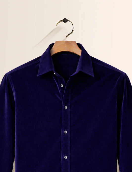 Navy Blue Premium Signature Shirt – Elegant Texture & Luxurious Finish - XPST