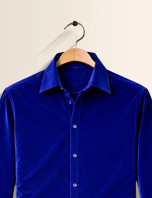 Navy Blue Premium Signature Shirt – Elegant Texture & Luxurious Finish - XPST