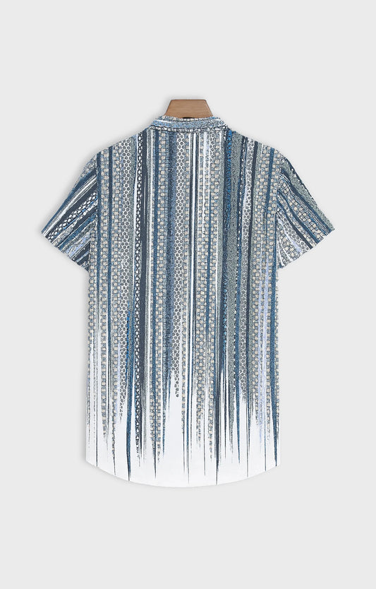 Black_Scratch Casual short-sleeve button-up shirt - XPST