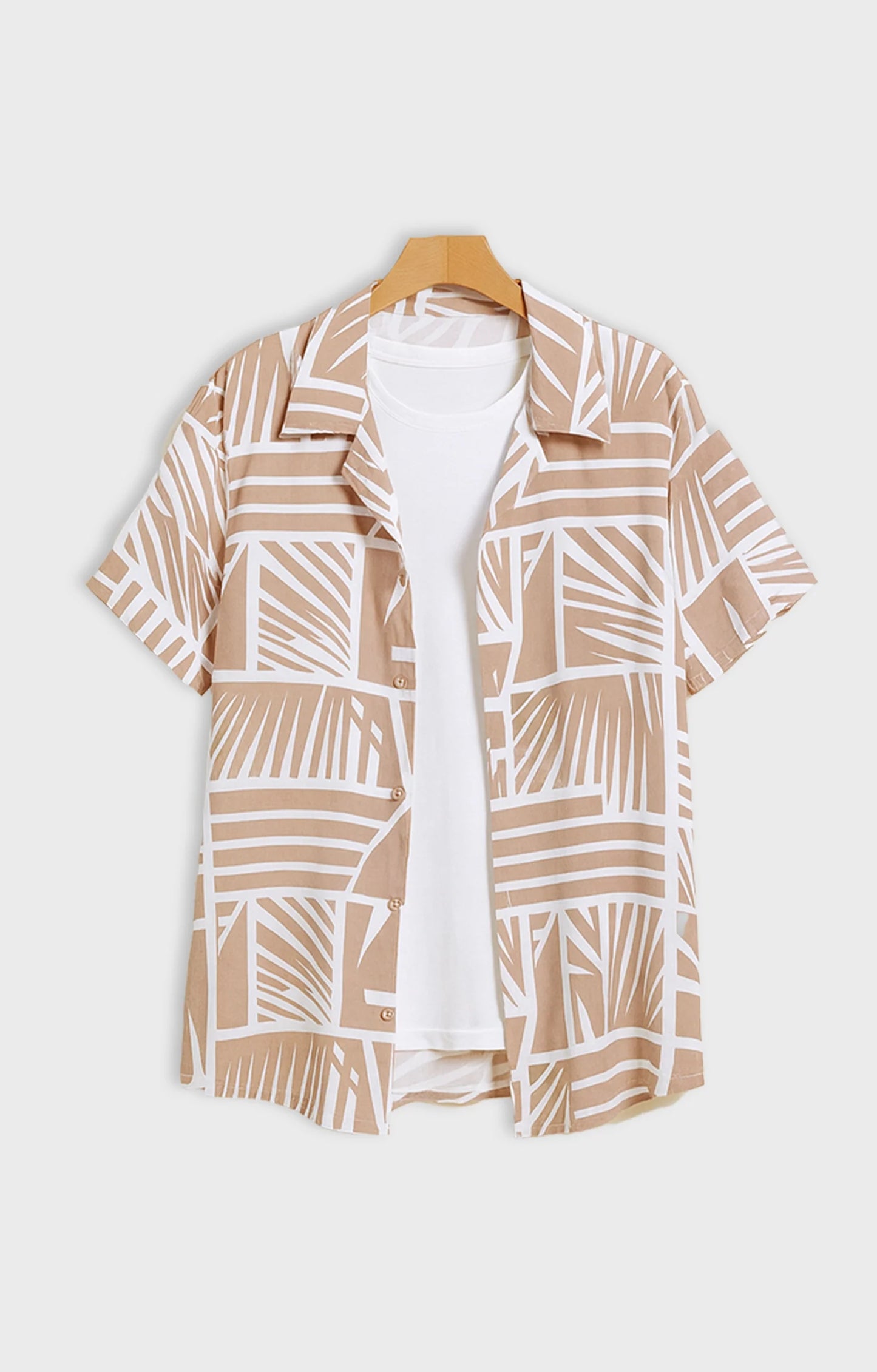 Orange_Graffitty Casual short-sleeve button-up shirt - XPST