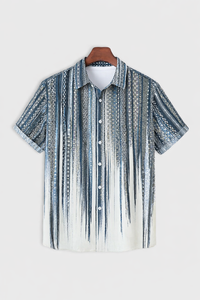 Black Scratch Casual short-sleeve button-up shirt