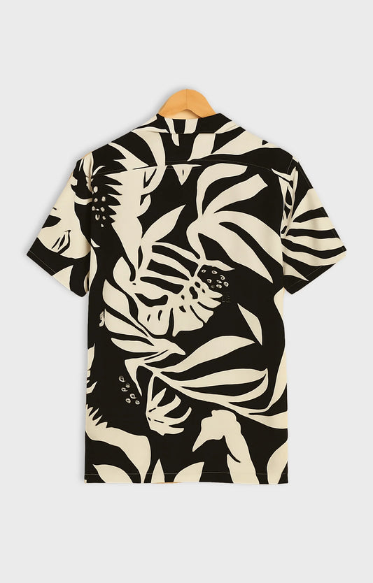 Black Stripes Printed Mens Half Sleeves Shirt