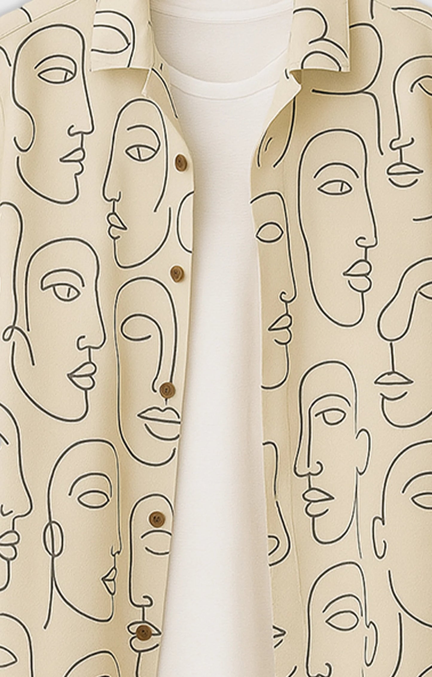 Cream Face Printed Mens Half Sleeves Shirt