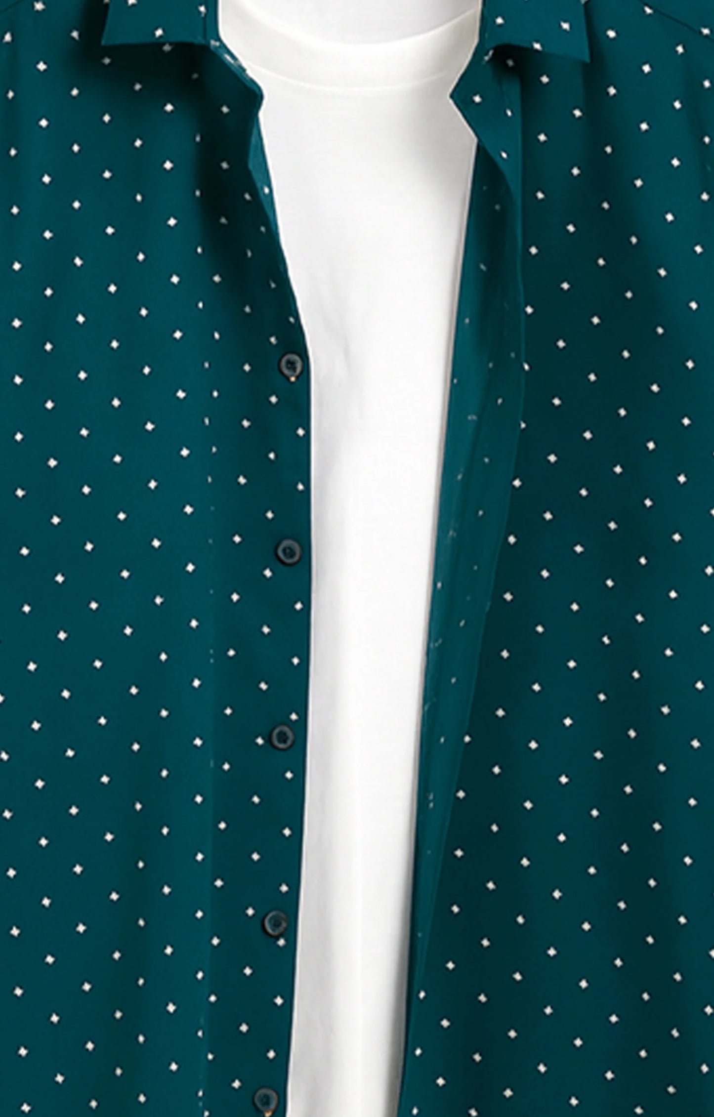 Green Dotted Printed Mens Half Sleeves Shirt