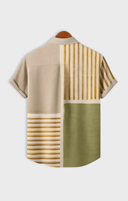 Green Mandala Printed Mens Half Sleeves Shirt