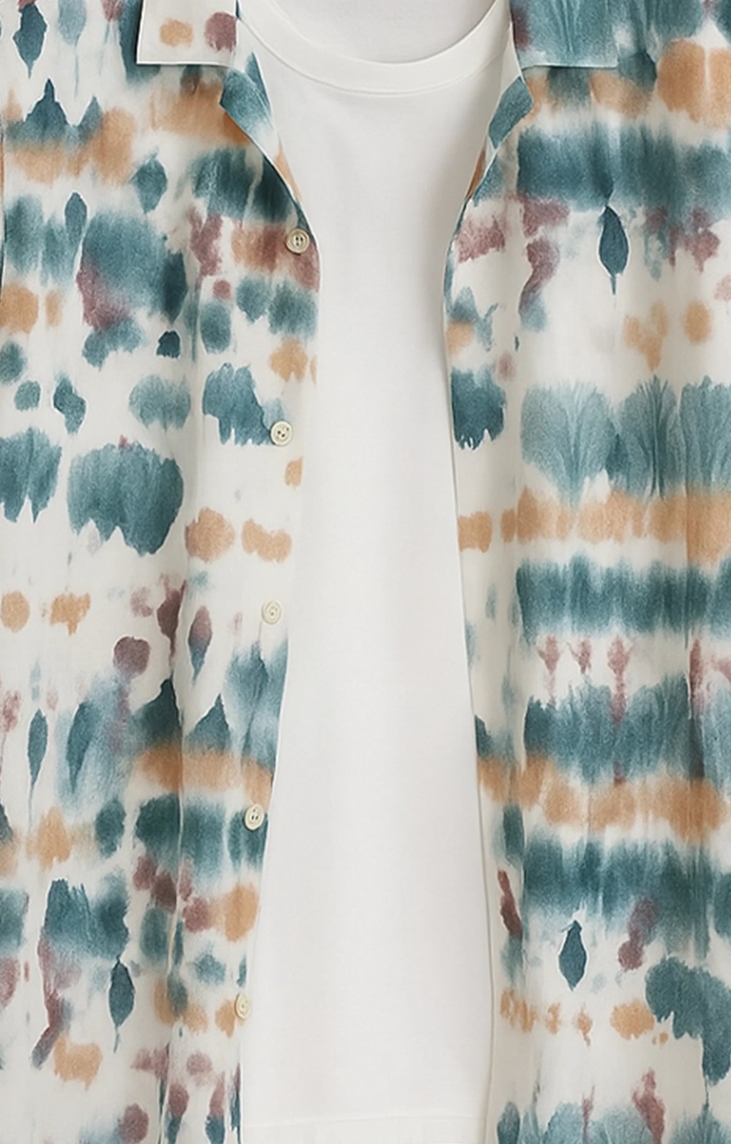Multi Watery Effect Printed Mens Half Sleeves Shirt