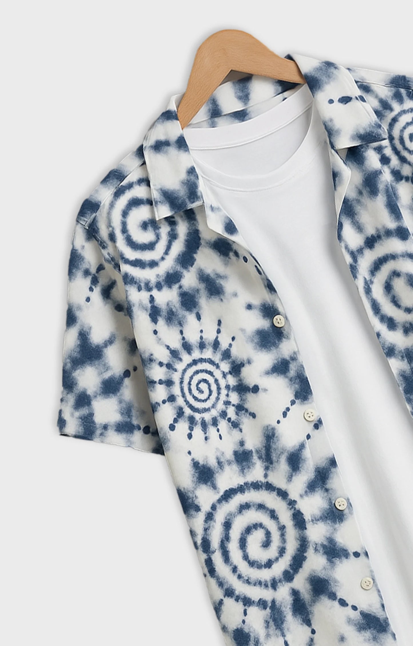 Navy Mandala Printed Mens Half Sleeves Shirt
