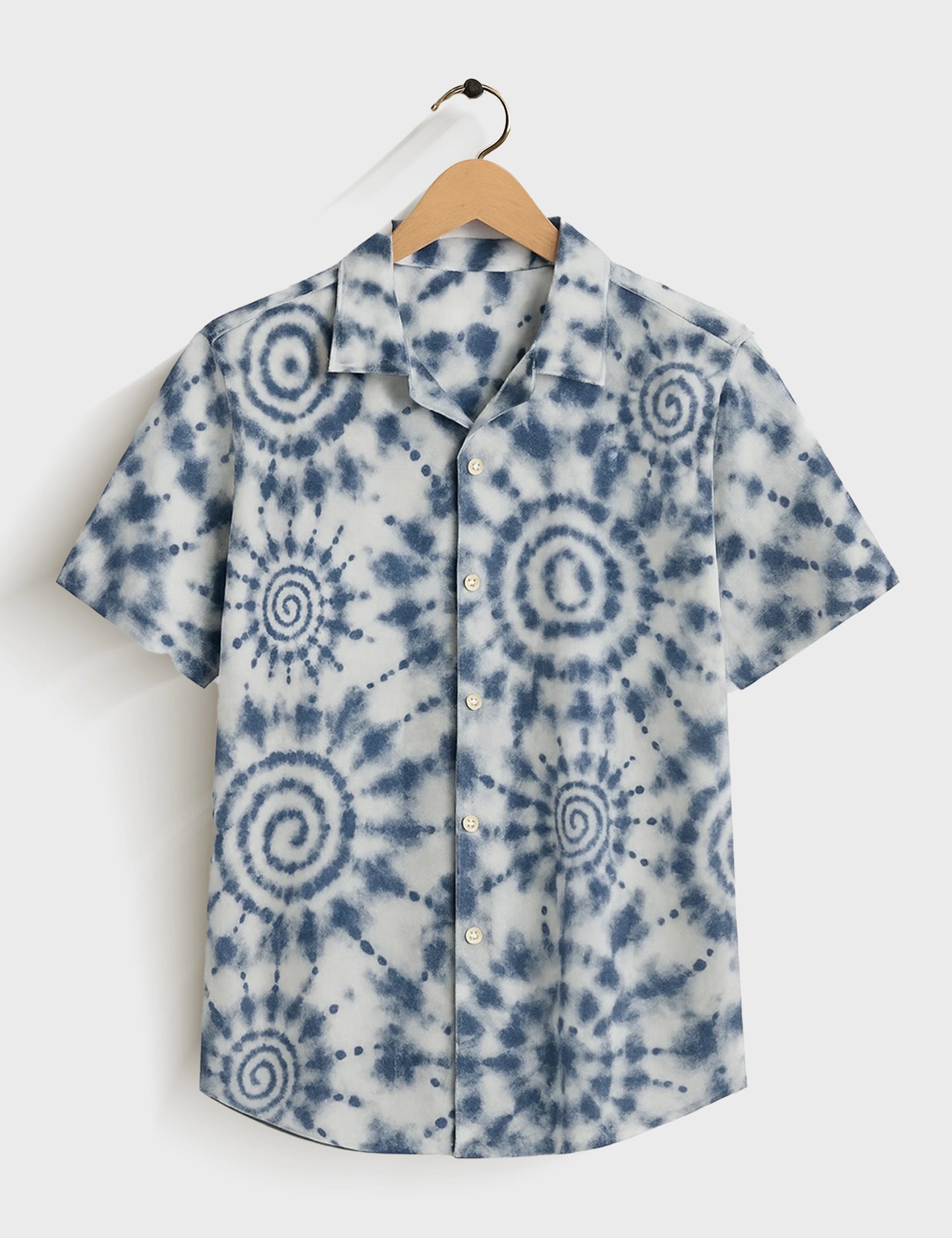 Navy Mandala Printed Mens Half Sleeves Shirt - XPST