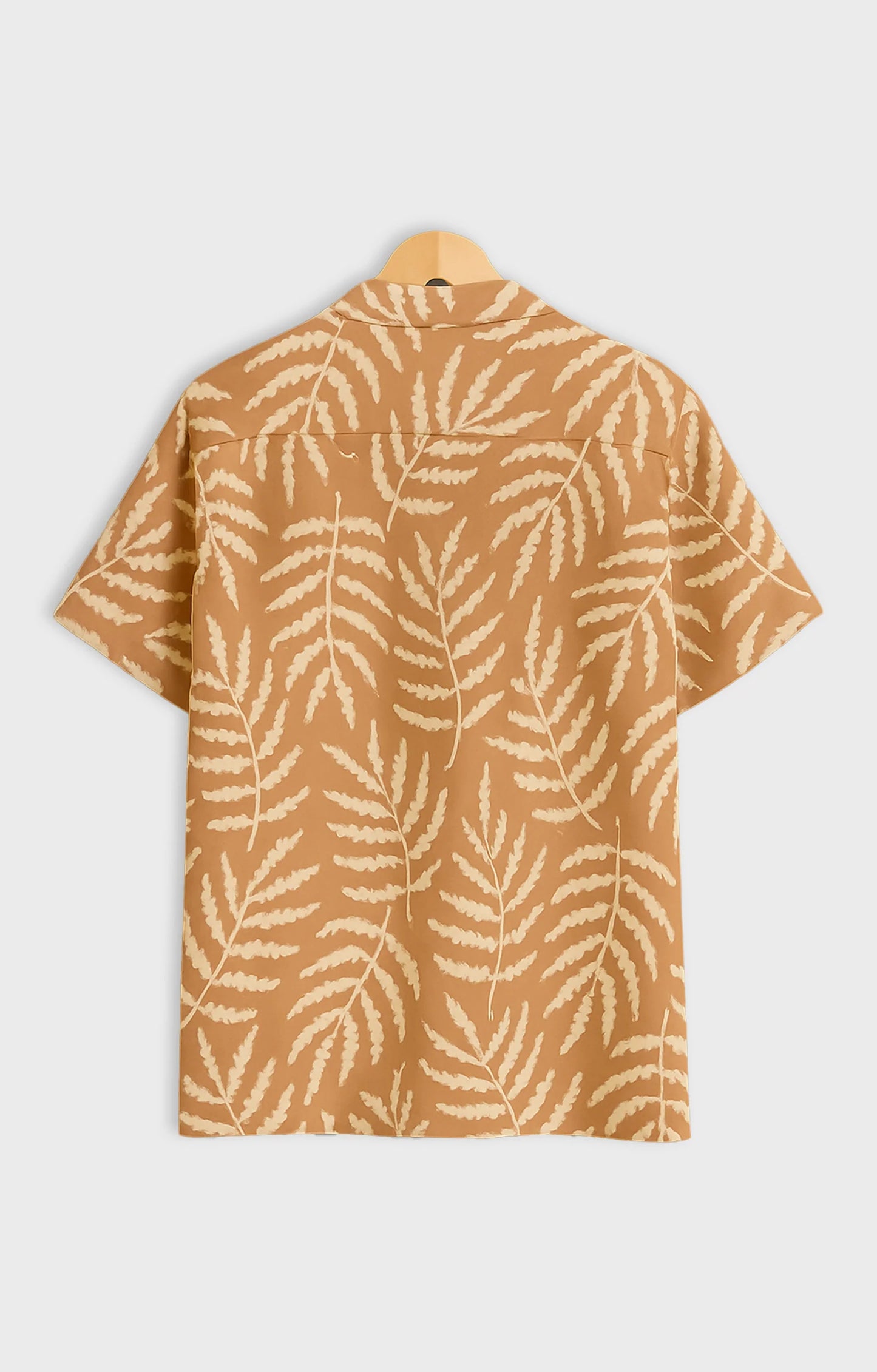 Orange Leaves Printed Mens Half Sleeves Shirt