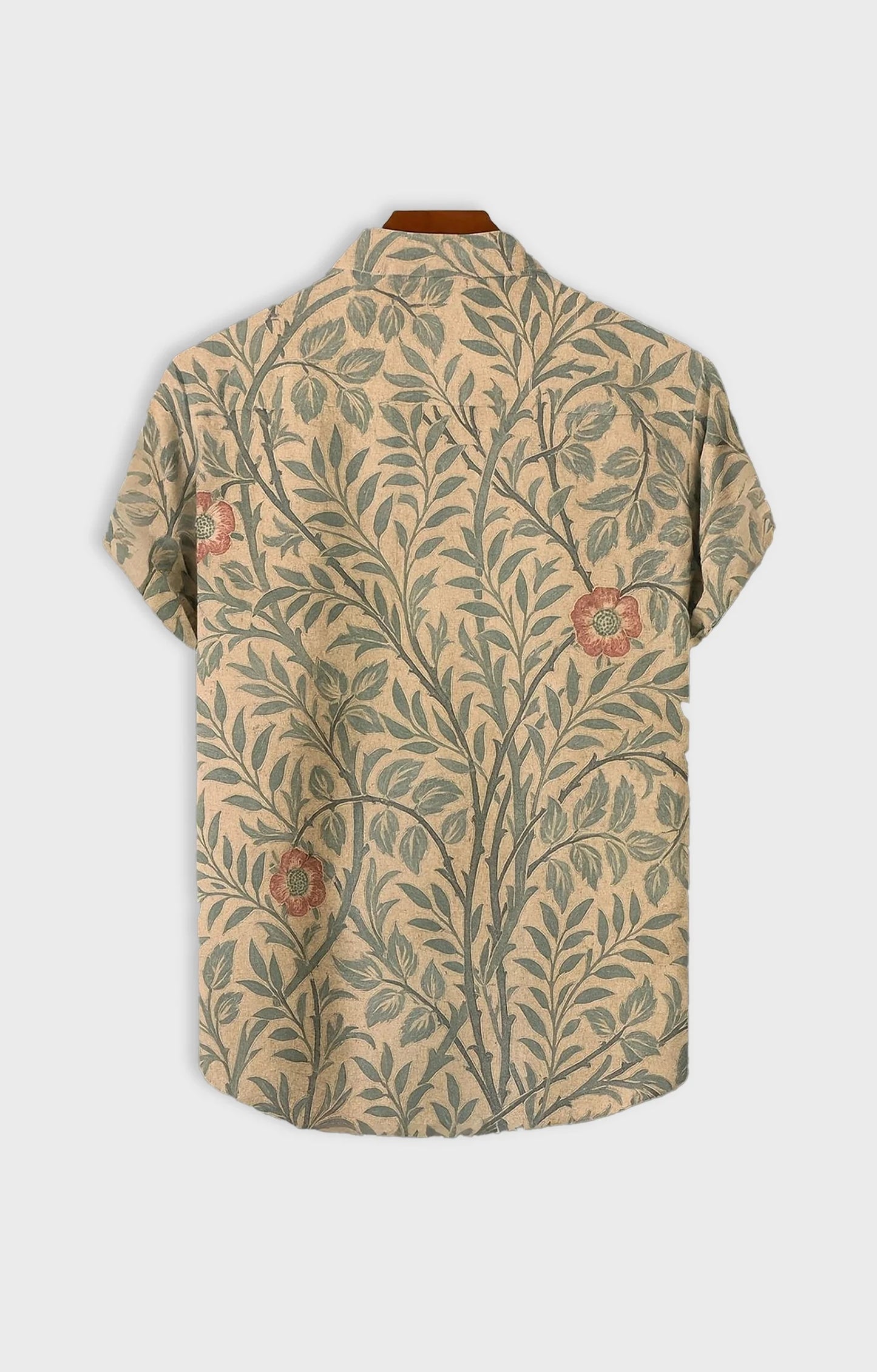 Peach Tender Printed Mens Half Sleeves Shirt