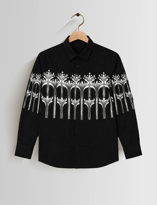 Botanical Strip Mens Vintage Shirt - XPST