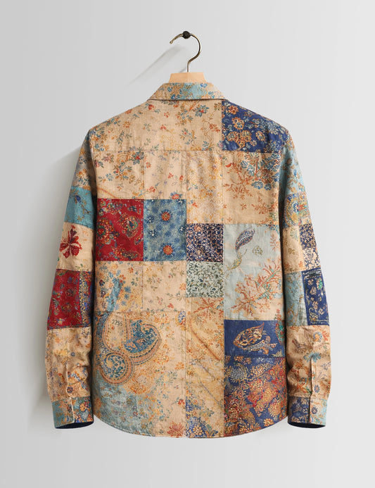 Cream Mandala Mens Vintage Shirt - XPST