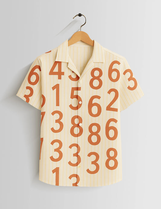 Cream Numbers Mens Vintage Shirt - XPST