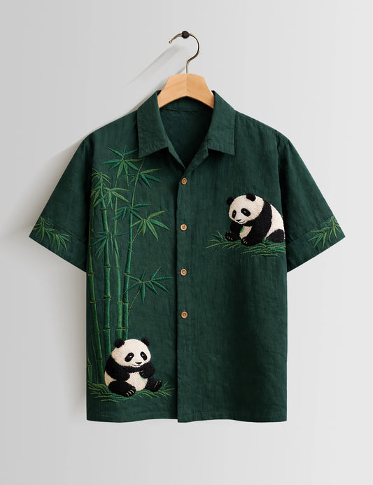 Green Panda Mens Vintage Shirt - XPST