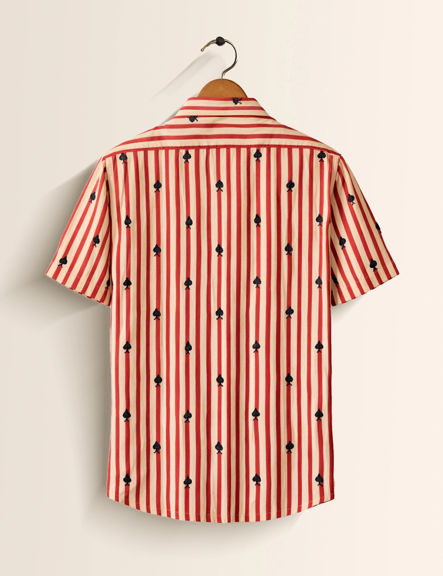 Red Deck of Spade Printed Mens Half Sleeves Shirt - XPST