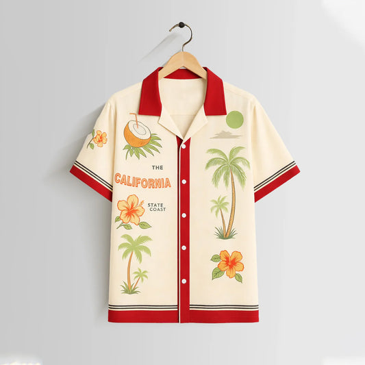 Red California Mens Vintage Shirt