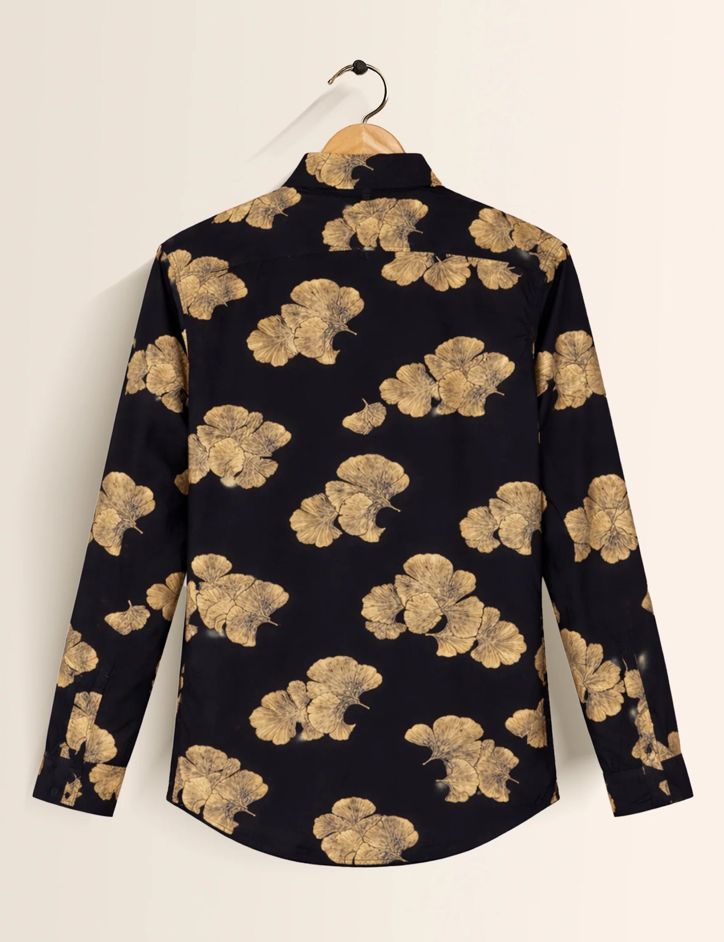 Black Golden Flora Men's Full Sleeves Shirt - XPST