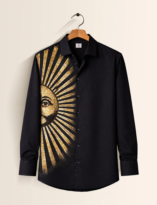 Half Sun Printed Mens Full Sleeves Shirt - XPST