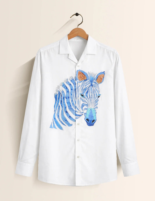 White Zebra Men's Full Sleeves Shirt - XPST