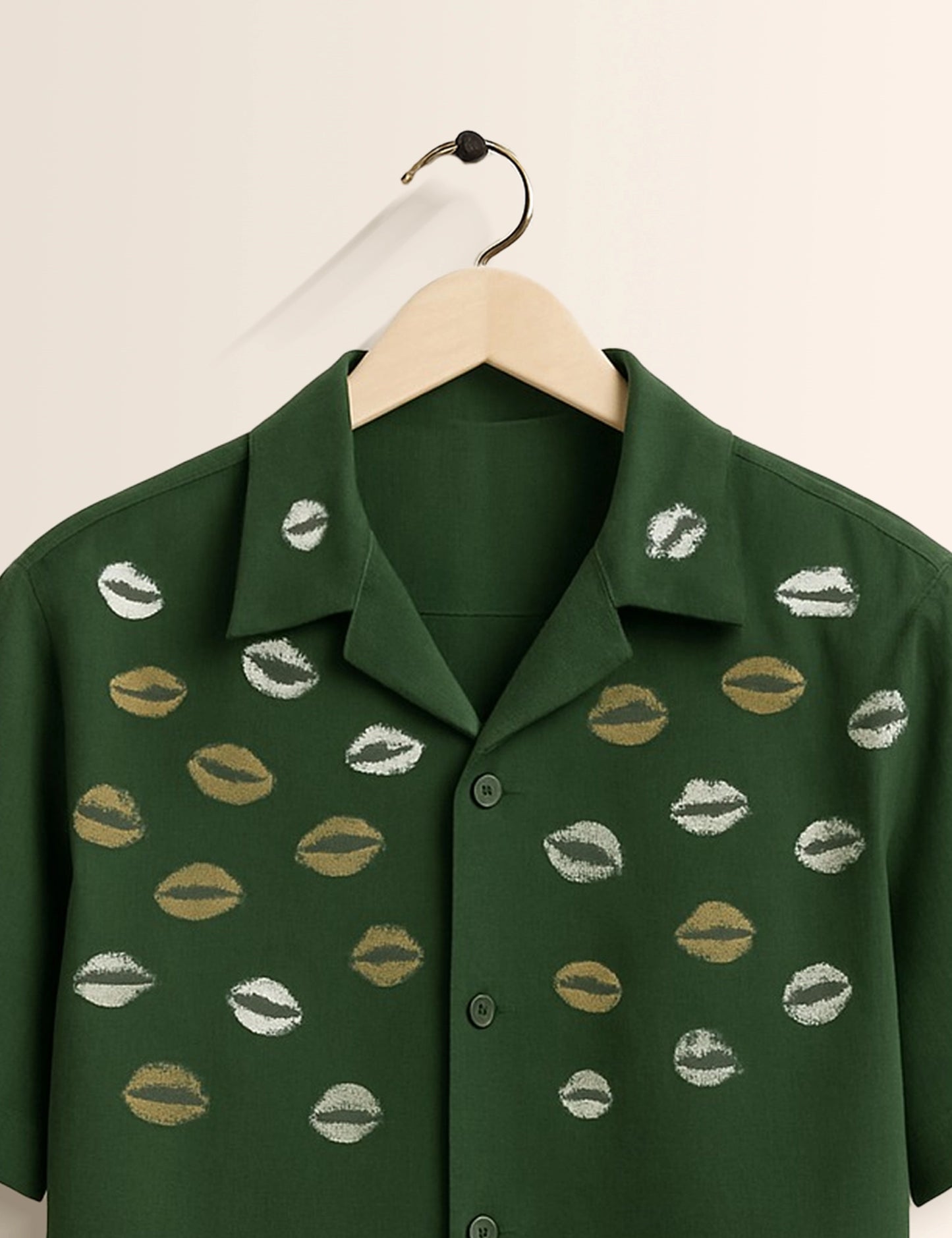 Green Lipstick Printed Mens Half Sleeves Shirt - XPST