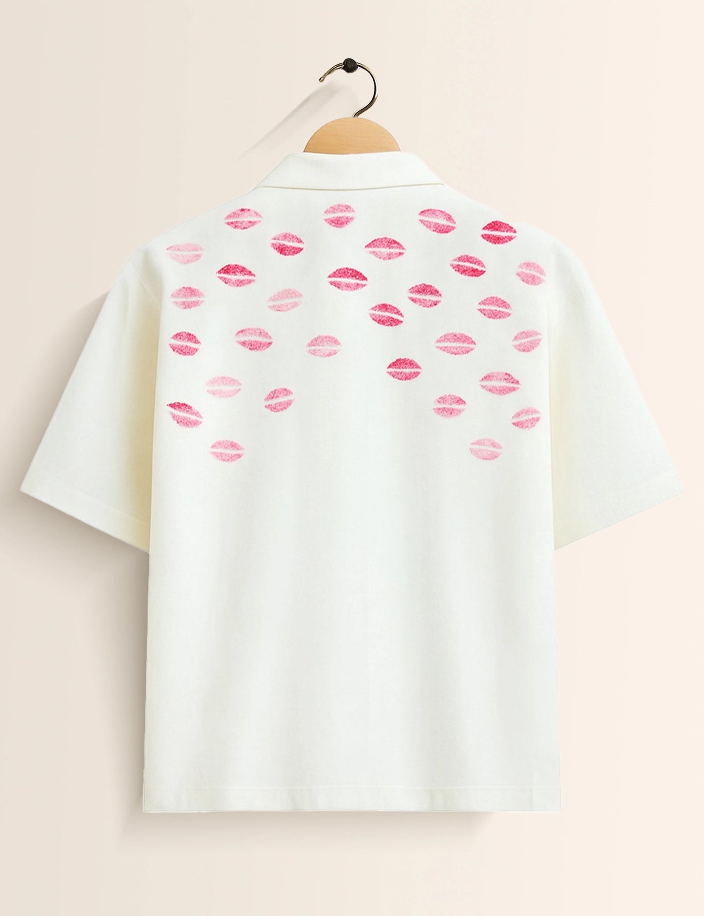 Pink Lipstick Printed Mens Half Sleeves Shirt - XPST