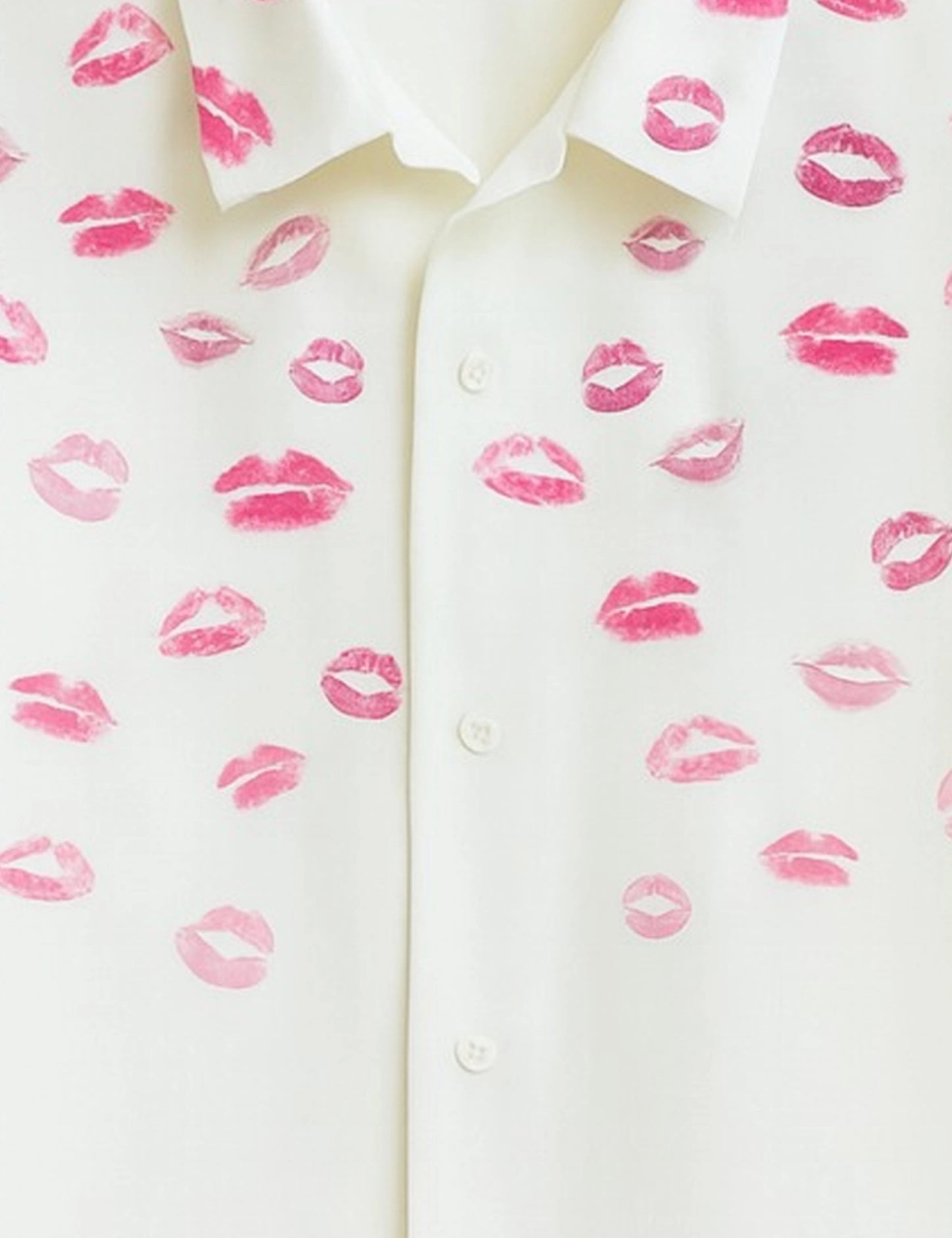 Pink Lipstick Printed Mens Half Sleeves Shirt - XPST