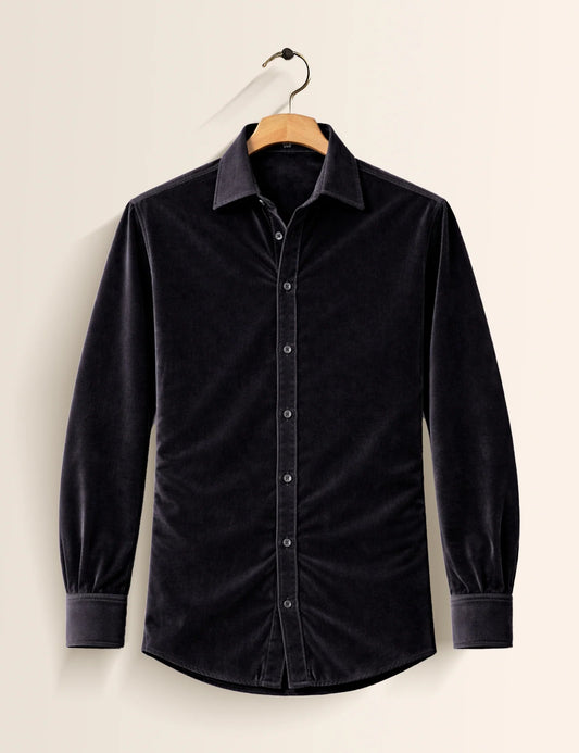Black Color Premium Signature Shirt – Elegant Texture & Luxurious Finish - XPST
