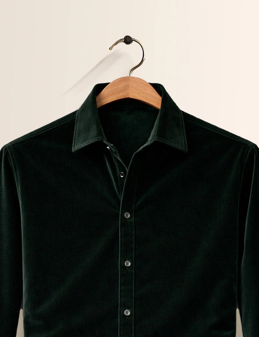 Bottle Green Color Premium Signature Shirt – Elegant Texture & Luxurious Finish - XPST