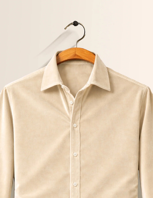 Cream Color Premium Signature Shirt – Elegant Texture & Luxurious Finish - XPST