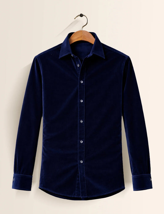 Navy Blue Premium Signature Shirt – Elegant Texture & Luxurious Finish - XPST