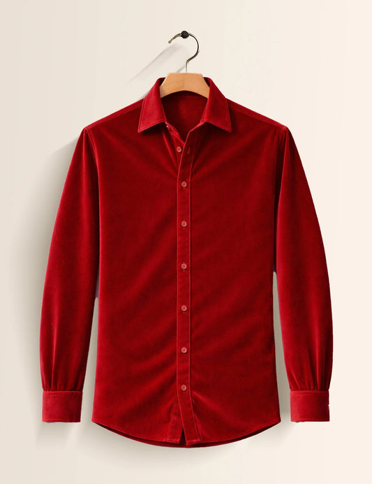 Red Premium Signature Shirt – Elegant Texture & Luxurious Finish - XPST
