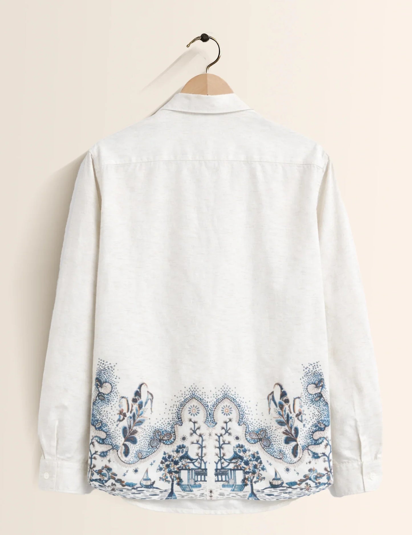 White Bottom Petals Premium Full Sleeves Mens Shirt