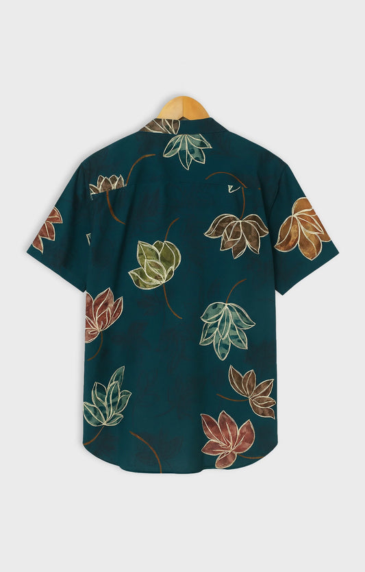 Green_Leaves Casual short-sleeve button-up shirt - XPST
