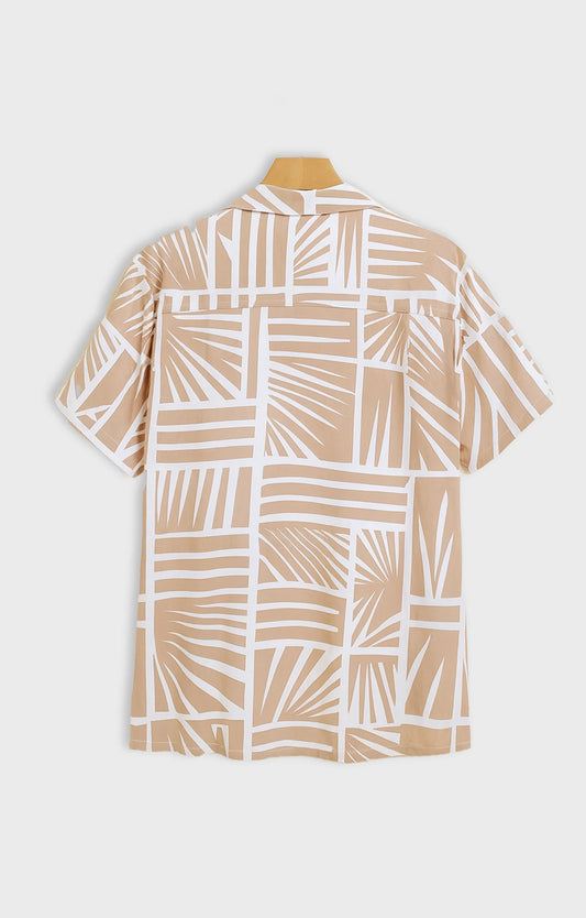 Orange_Graffitty Casual short-sleeve button-up shirt - XPST